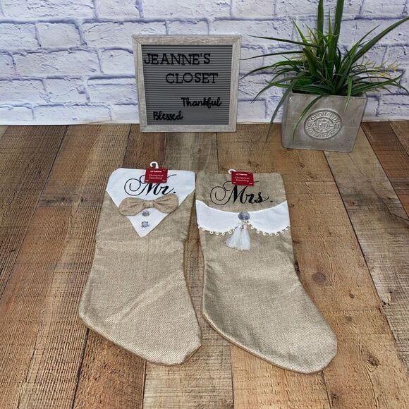 At home Mr. & Mrs. Christmas Stocking set - Picture 4 of 6